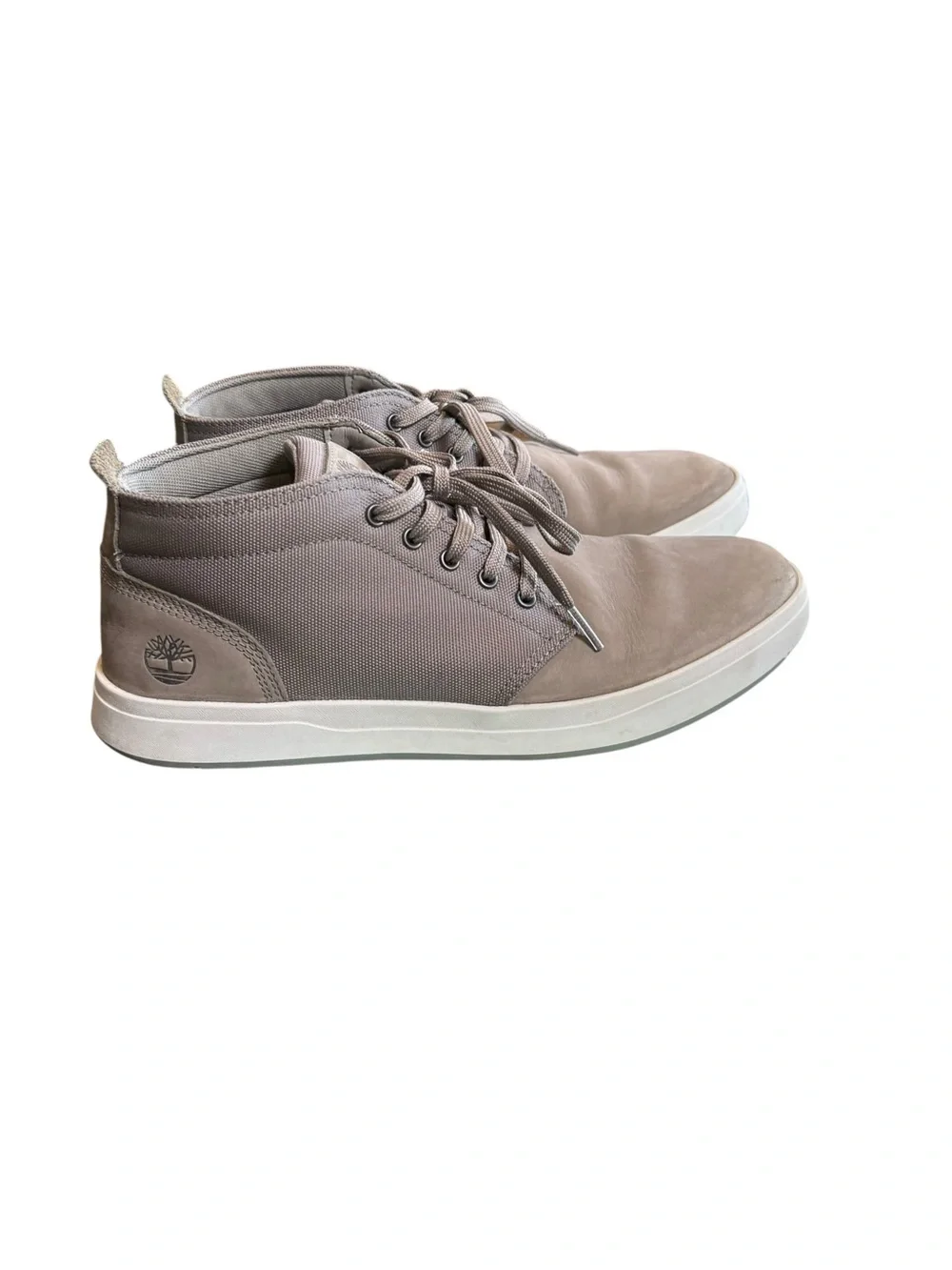 Timberland Gray Nubuck Leather Chukka Sneakers Mid Top Casual Shoes Size 10.5
